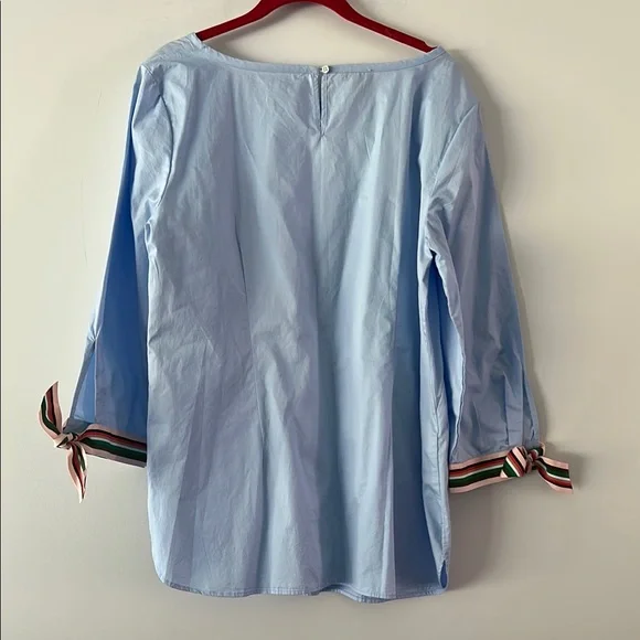 Talbots|Light Blue Tunic with Ribbon Details sz Large - Picture 6 of 7